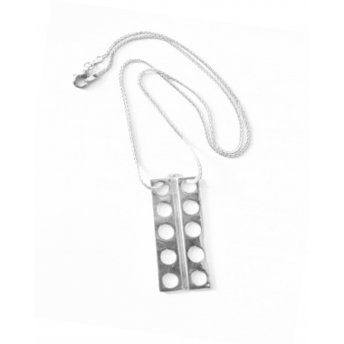 Pendentif Plaque de Desensablage Argent avec sa chaîne